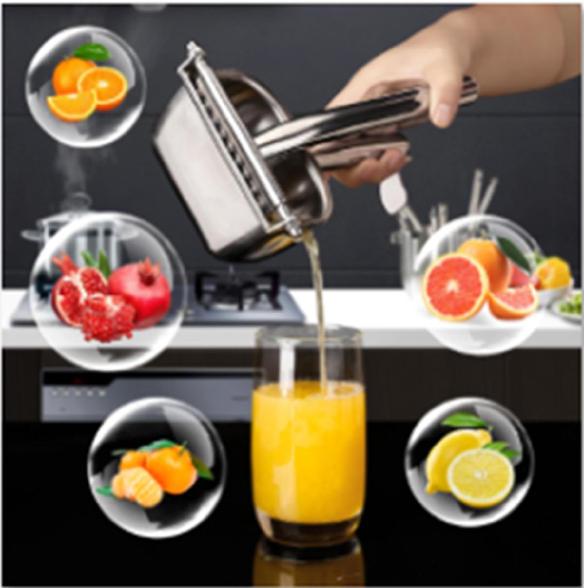 KYACHITOS Large Lemon Squeezer, 304 Stainless Steel Citrus Juicer, Heavy duty Manual Juicer For Citrus, Orange, lemon and Other Fruit