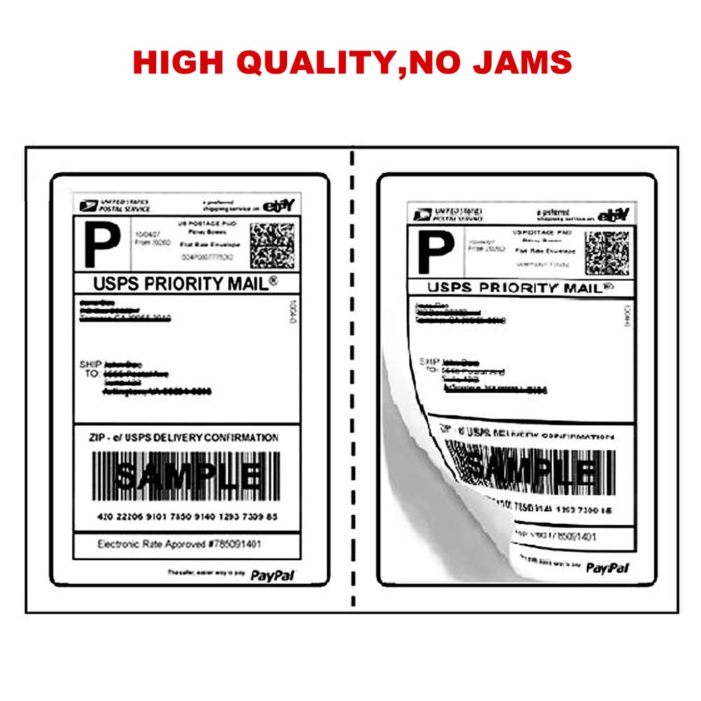 RyhamPaper Shipping Labels with Round Corner, 8.5 x 5.5 Inches Half Sheet Self Adhesive Shipping Address Labels for Laser and Inkjet Printer, 1000 Labels