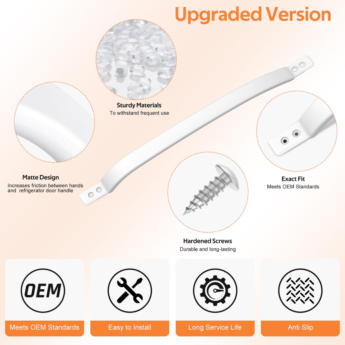 Upgraded Frigidaire Kenmore Refrigerator Handle Replacement - White Freezer Refrigerator Door Handle