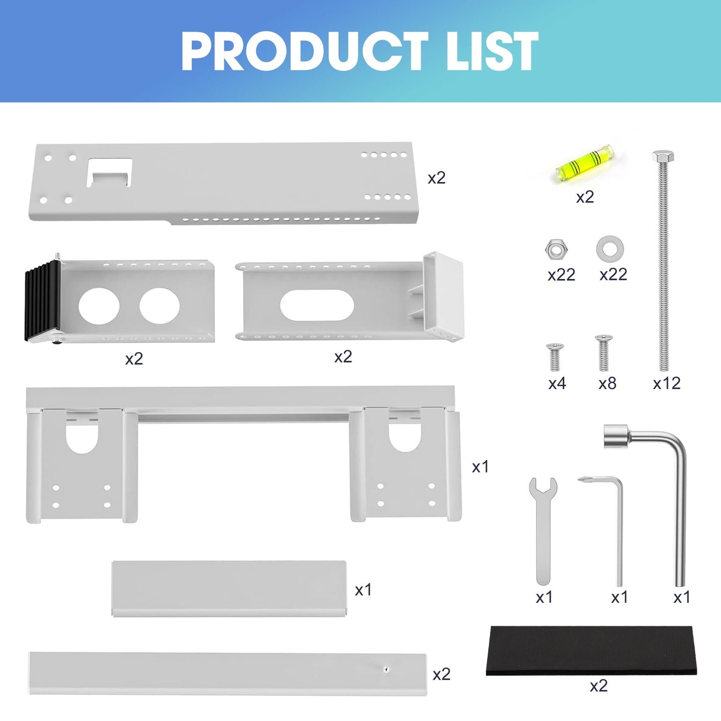getlstub Air Conditioner Support Bracket, Adjustable Window AC Bracket, No Drilling, Heavy Steel Air Conditioner Stand Fit Most Single and Double-Hung Windows, Hold Up to 220lbs