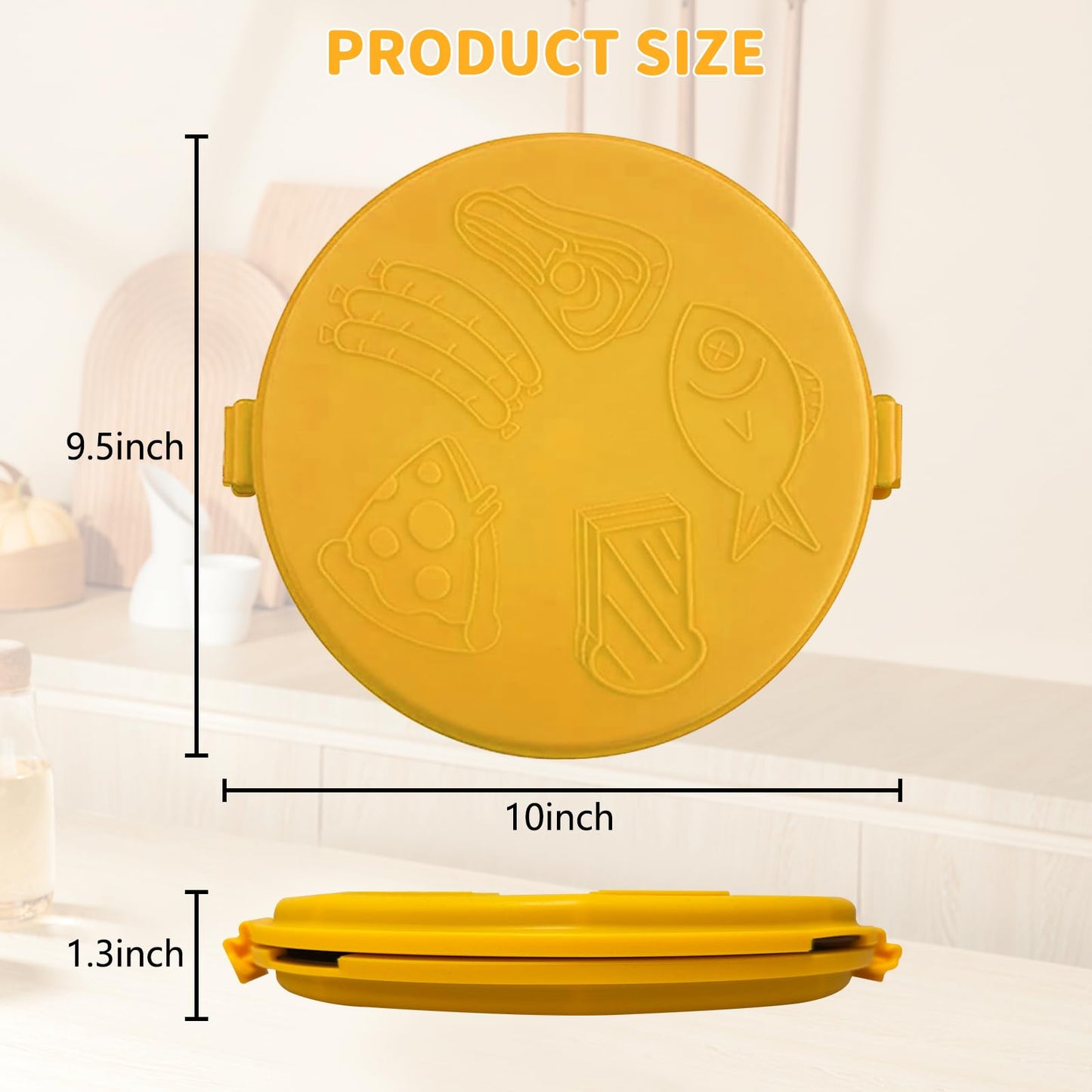 SIRUOO 9.5" Microwave Grill Pan & Crisper Tray - 5-in-1 Nonstick Sandwich Maker, Pizza Pan & Bacon Cooker with lid,Dishwasher Safe Griddle for Grilled Cheese - College Dorm Room & Office Essentials