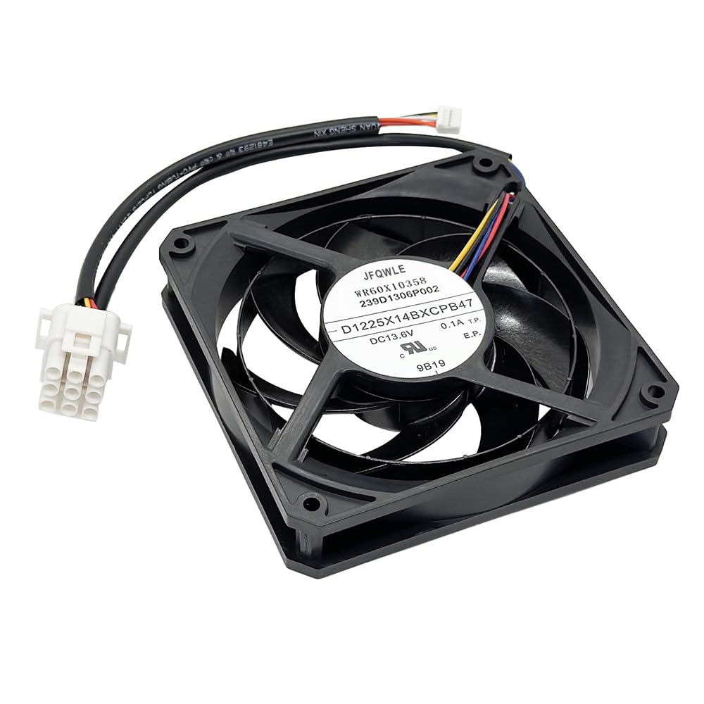 JFQWLE WR60X10358 Fan Condensor for GE Refrigerator Replaces WR60X10339, Fit for CFE28TSHBSS CFE28TSHCSS GFE29HS etc. DC 13.6V 0.1A Freezer Evaporator Fan