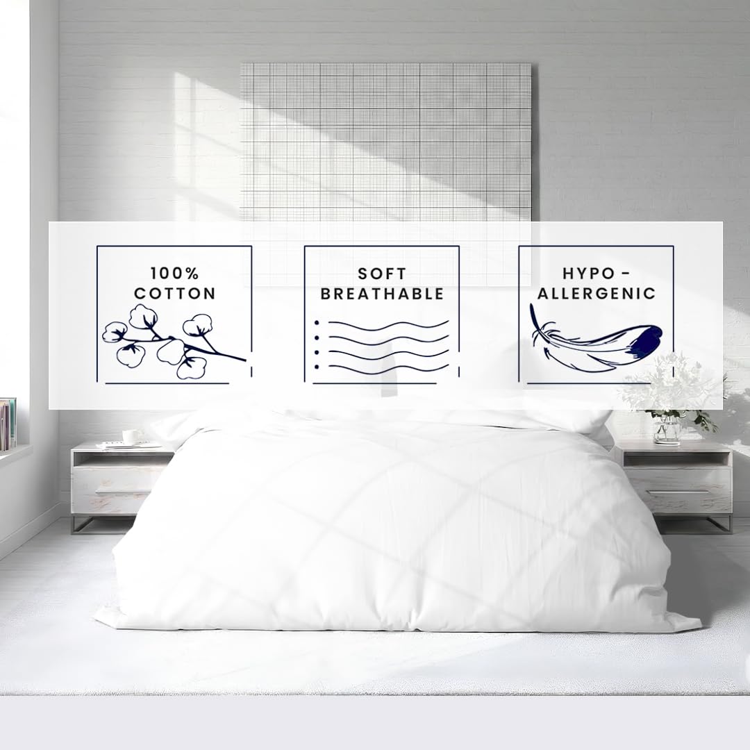 Kotton Culture 1 Pc Twin XL/Twin Duvet Cover Only-100% Egyptian Cotton 600 Thread Count Ultra Soft Premium Durable Comforter Cover Zipper Closure & Corner Ties - (White, 68" X 90")