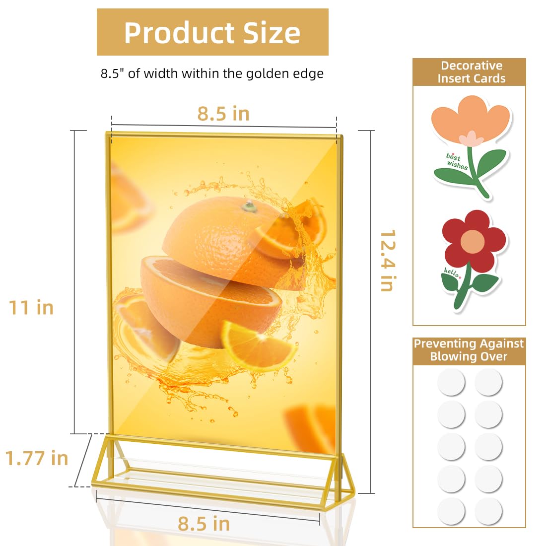 PPH-Sisy Acrylic Sign Holder 8.5X11 Double Sided Table Flyer Holder , Plastic Acrylic Display Stand for Home Office Shop Restaurant (12pcs)