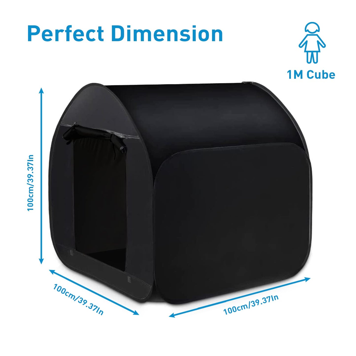 Sensory Tent for Kids 35.4 * 35.4 * 35.4 in- CPC Certified Calming Hideout with Blackout & Quiet Corner | Portable Collapsible Pop-Up Tent for Autism, ADHD, SPD | Improve Focus in Classroom, Bedroom