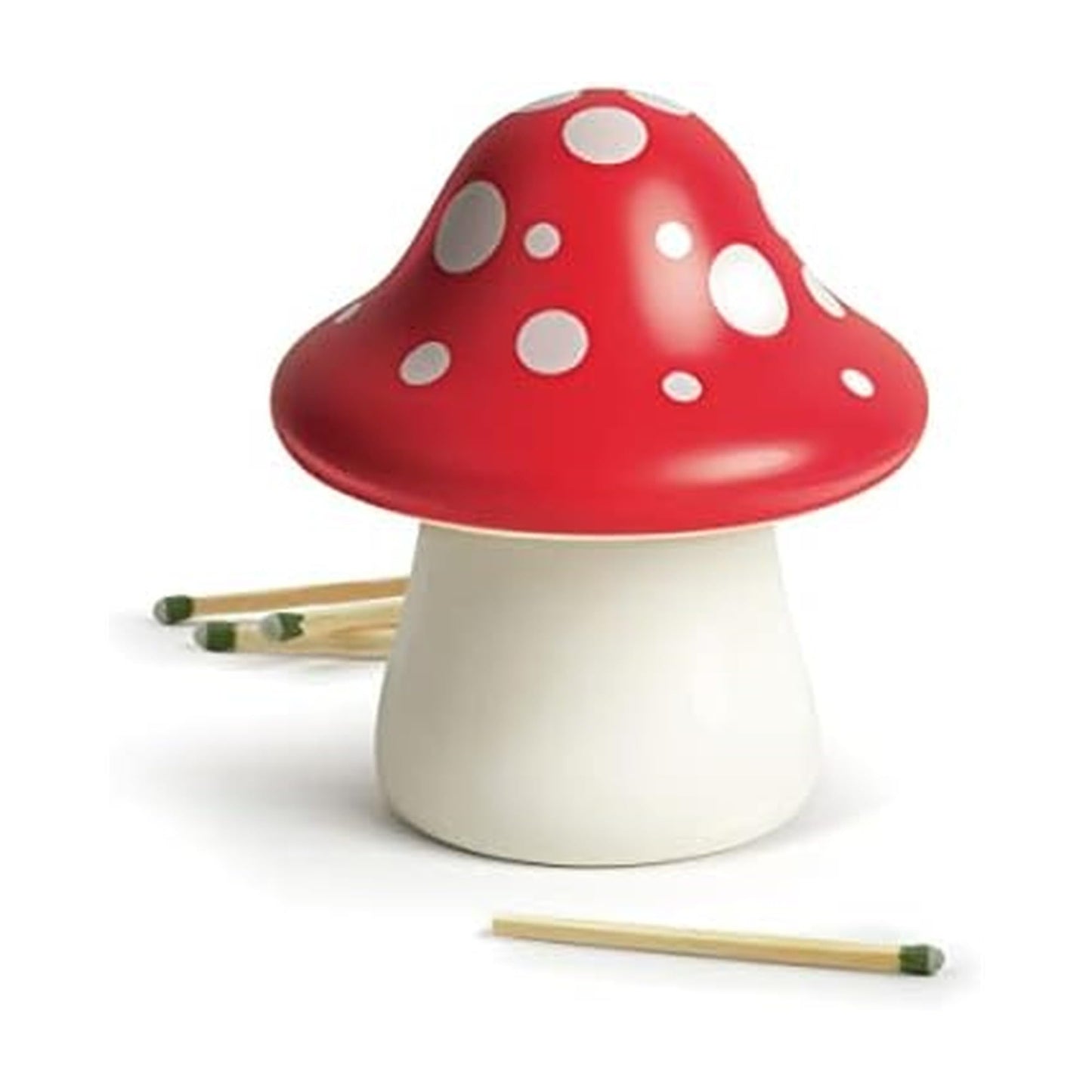 Genuine Fred Merry Mushroom, Decorative Ceramic Match Striker and Storage