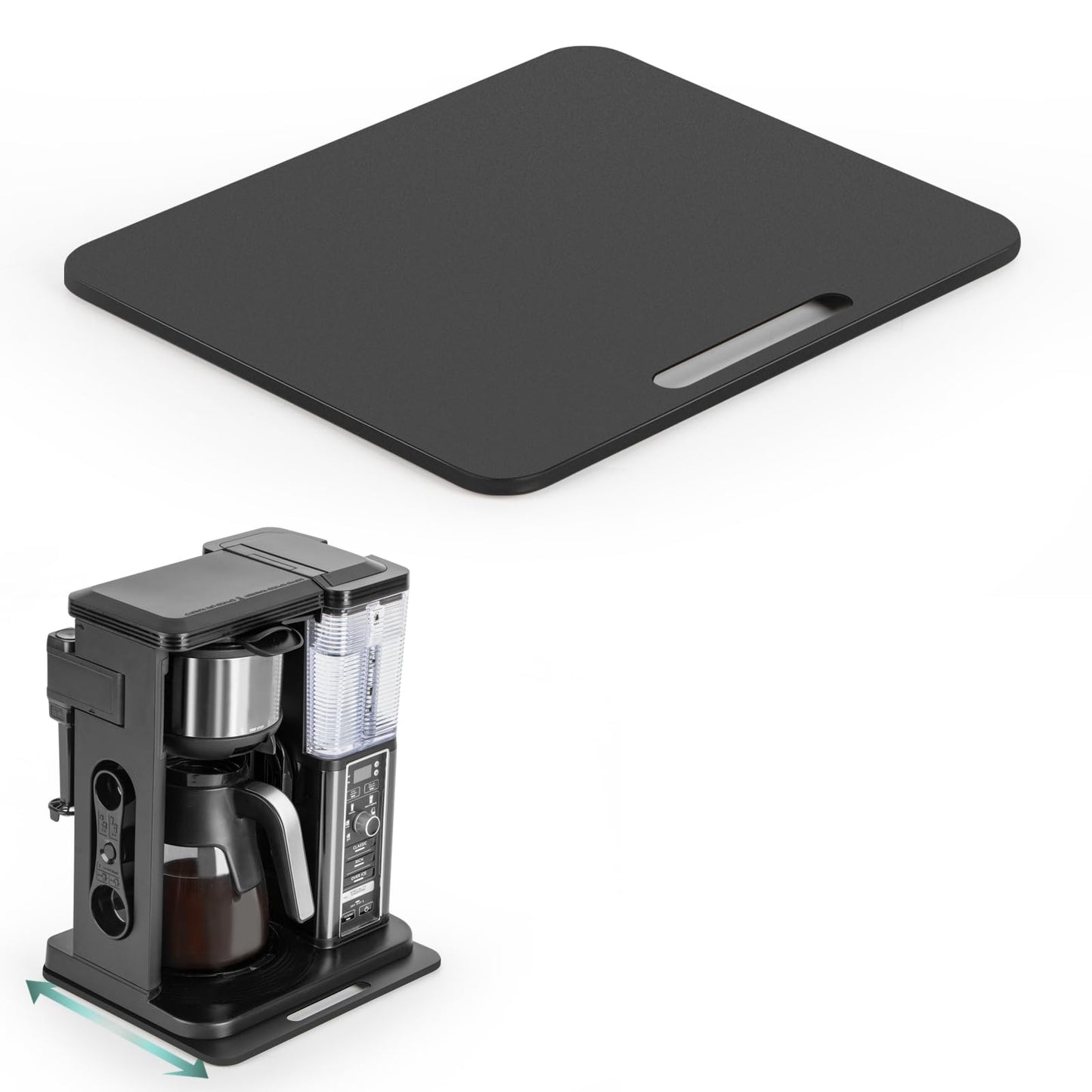 ANBOXIT Metal Appliance Slider, Sliding Tray for Coffee Maker,360° Effortless Movement,Small Appliance Rolling Tray for Counter, Coffee Pot Slider, Wide - Small (10"D x 12"W)