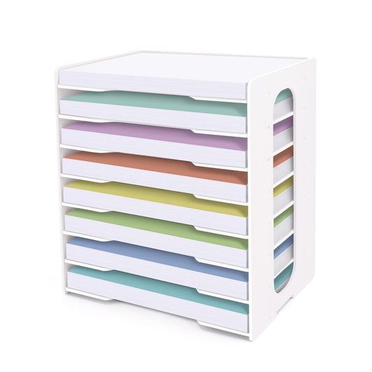 SONGWAY Large File Organizer for Desk - 8 Tier Legal Size Paper Storage Holder, File Sorter, Letter Mail Tray, Desktop Paper Storage Organizer for Home Office School