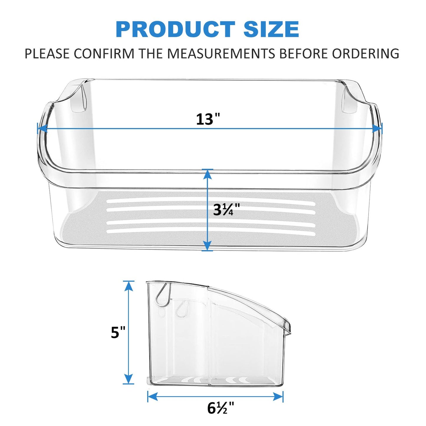 [2 PACK] UPGRADED 240324502 Door Bin Shelf Compatible with Frigidaire, Kenmore, Crosley Refrigerator, Replace 844402, 240430303, 241808203, 241808226