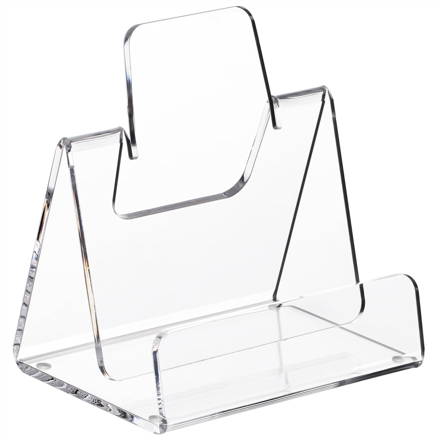 HeZone Acrylic Brochure Holder 5x6 Inch,Clear Pamphlet Holder Display Stand for Trifold 4&5&6 Inch Flyers,Pamphlets,Booklets,Menu,Leaflets for Office,Home,Store,2Pack,A5