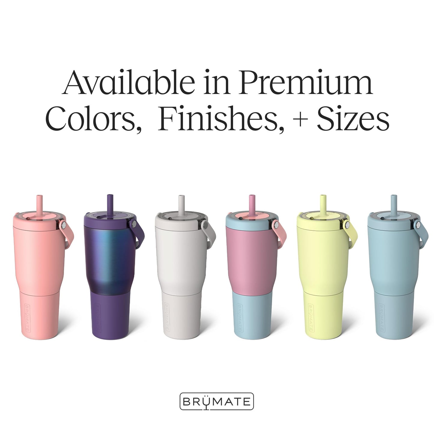 BrüMate Resa 35oz 100% Leakproof Travel Tumbler w/Handle & Straw | Flexible SoftSip Straw | Silicone Sleeve for Durability | Stainless Steel | Cup Holder & Travel Friendly Water Bottle (Dark Aura)