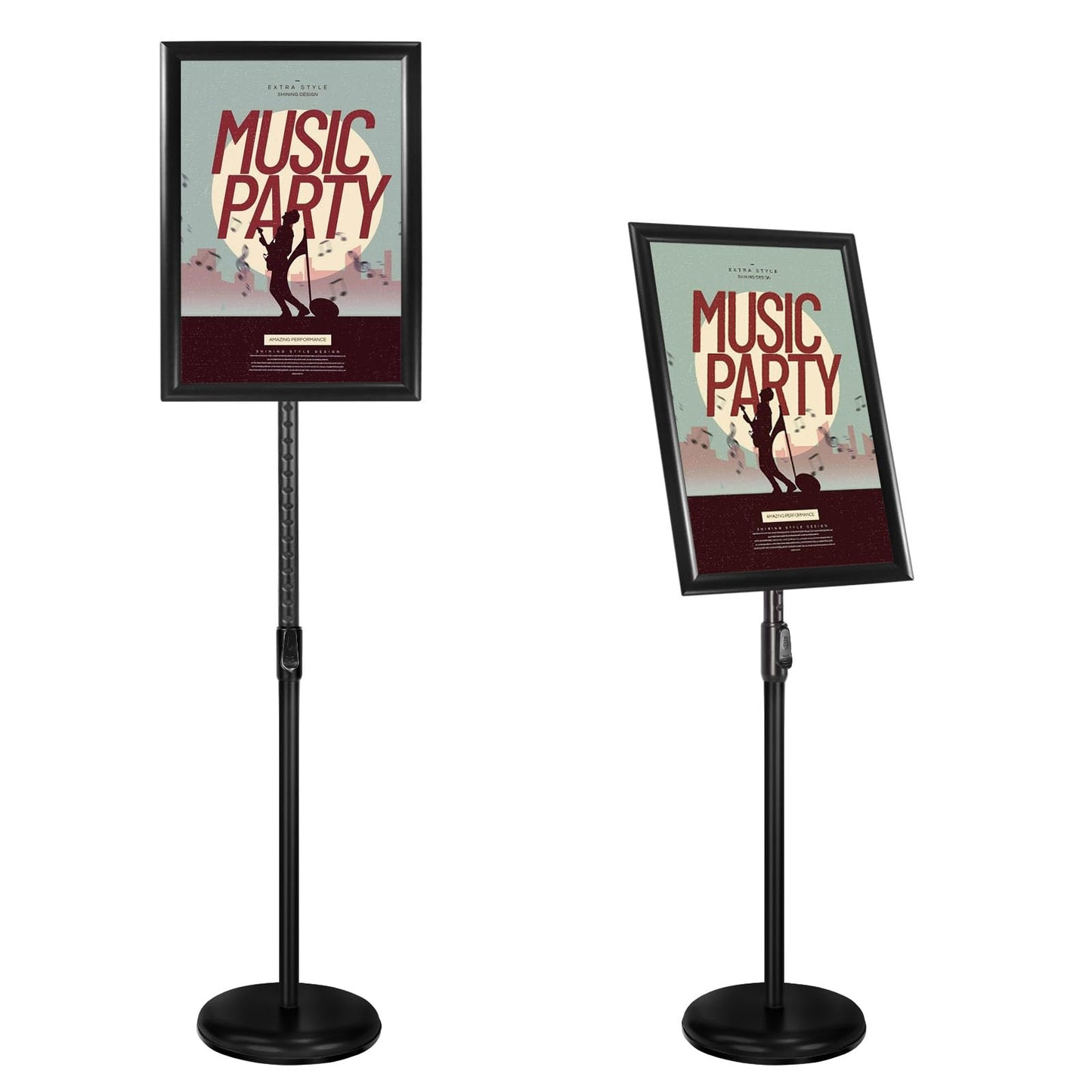 IN WHICH BAY Poster Stand Holder Floor Sign Stands Advertising Display Stand-Oriented Signage Mall Shopping Guide Billboard Wedding Signs Meeting Poster Signs (Black, 11x17inches)