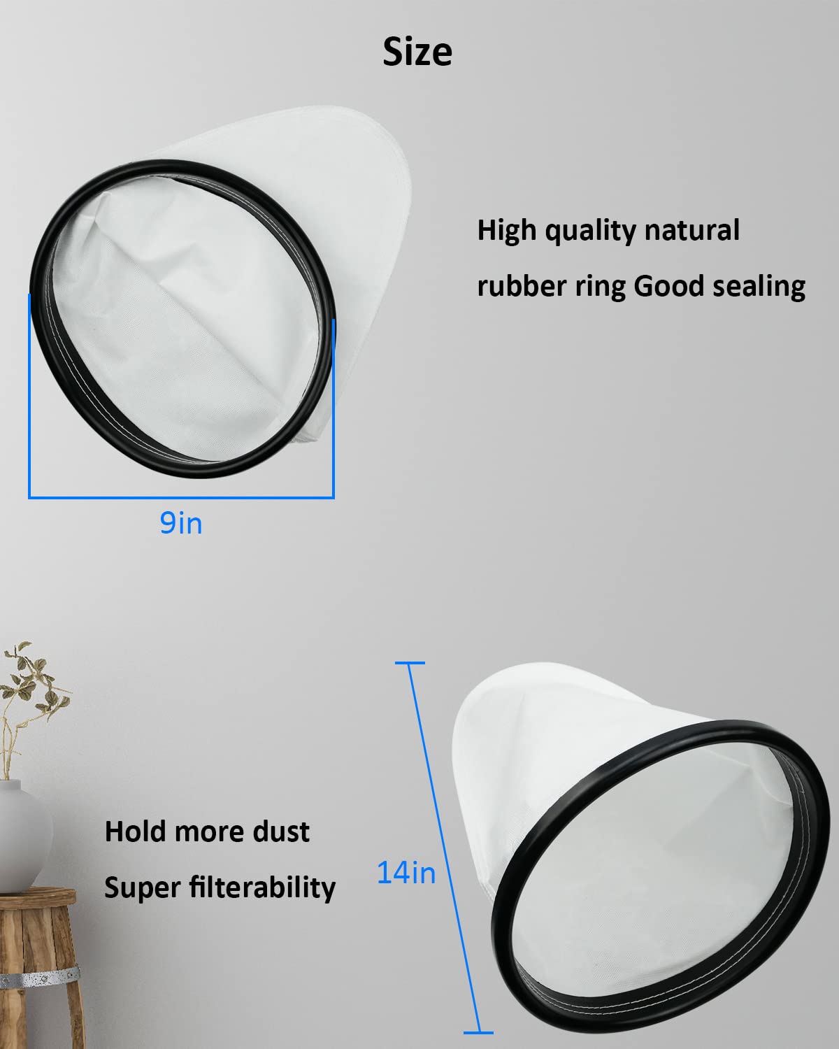 ULXIOM 2KE2105000 HEPA Cloth Bag Liner, Fit for Hoover, Royal Backpack Cloth Shoulder Vacuum Cleaner, Fit for Royal RY4000 and RY4001, Fit for Hoover C2401 and C2401010 Shoulder Vac Pro, 2pcs