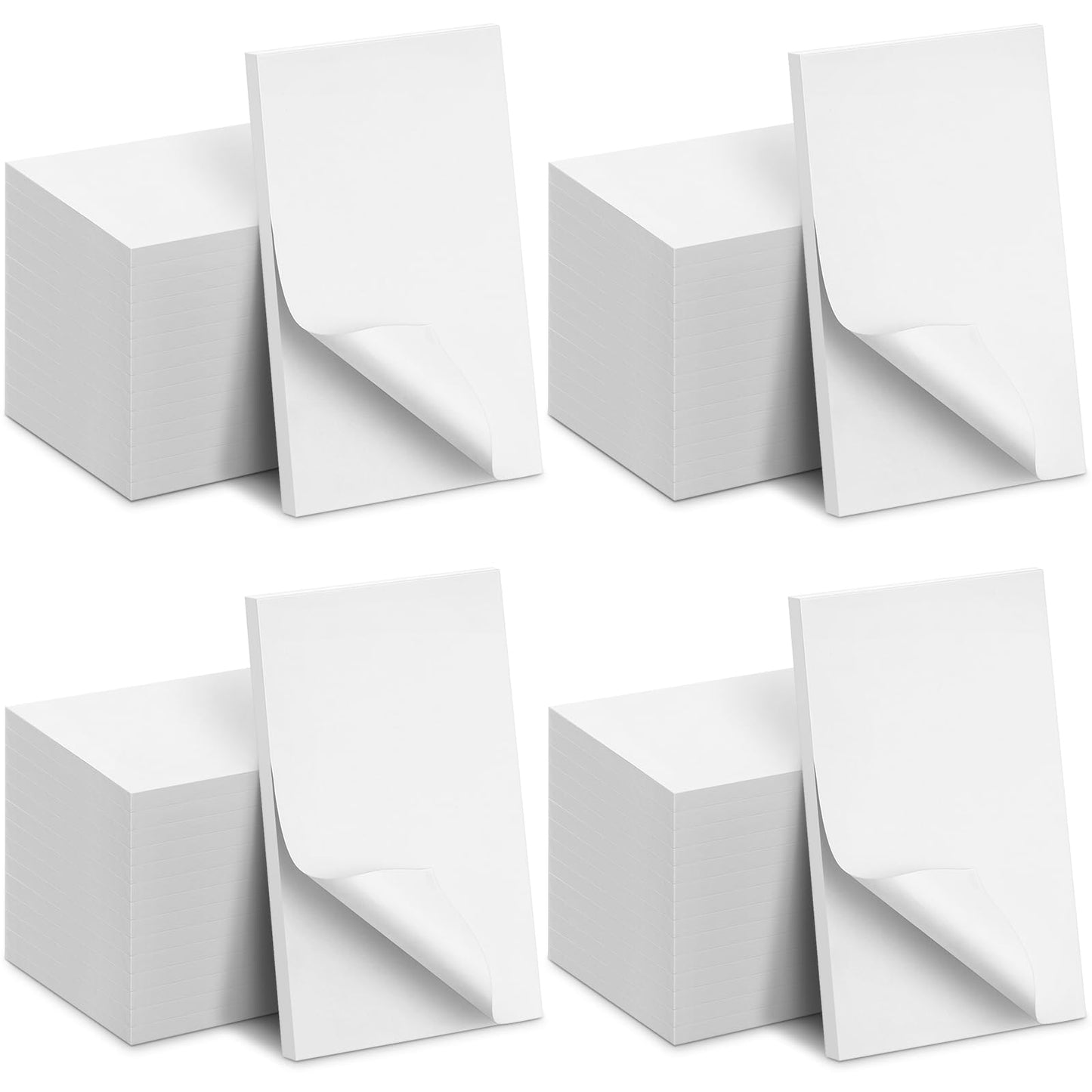 Fainne 3 x 5 Inch Paper Note Pads White Memo Pad Blank Writing Memo Scratch Paper for Waitress Waiter Book to Do Grocery List Small Notebook Restaurant Checkbook, White(90 Pack)