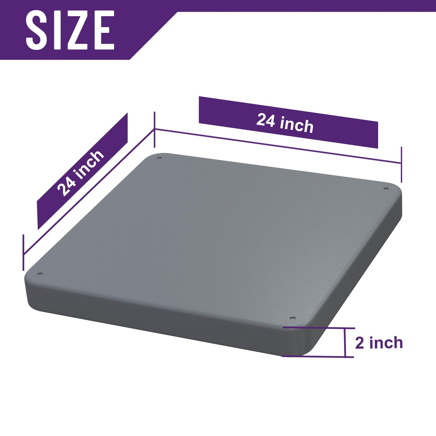 Mxclimate Equipment Pad for HVAC Systems,Ductless Mini Split Air Conditioner,24"x24"x2" Plastic Condenser Unit Pad