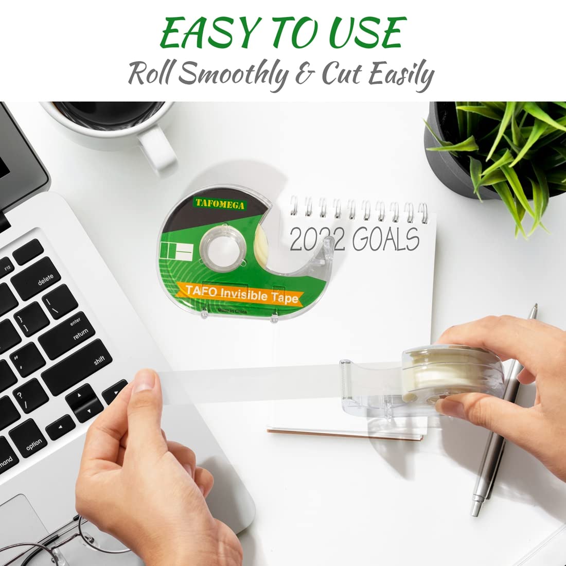 Invisible Tape, Clear, 24 Packs Writable Frosted Transparent Tape for Handmade Home Office Supplies Back to School 7/10 X 800 Inches