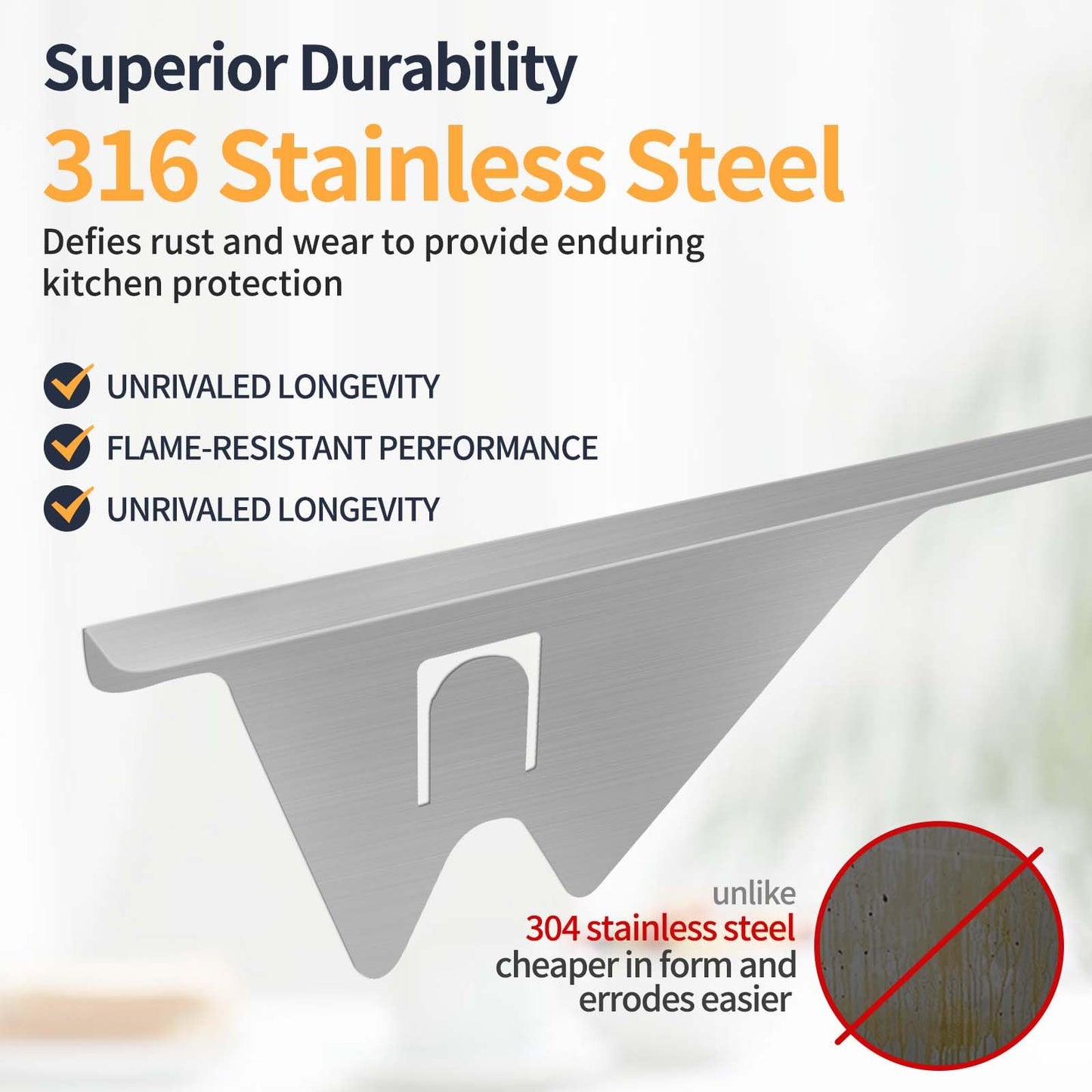 Upgrade 316 Stainless Steel Stove Gap Covers, 2 Pack Stove Gap Filler ALMCALS Stove Gap Guards Range Trim Kit Heat Resistant Oven Gap Filler Between Stovetop and Counter