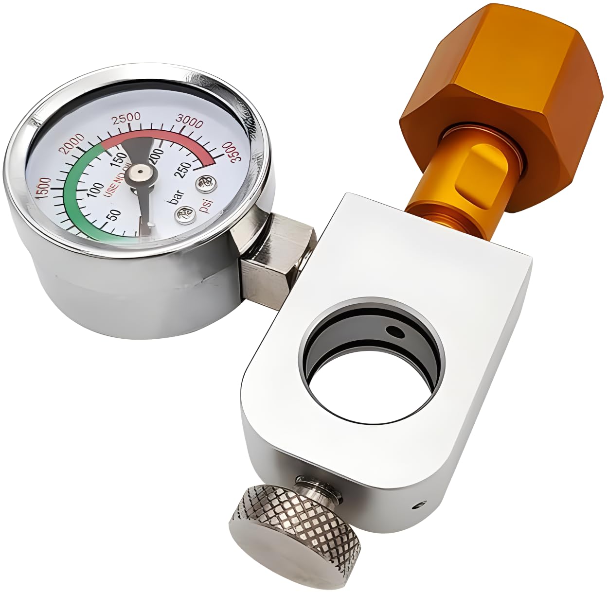 Soda Co2 Refill Adapter with Big Pressure Gauge for Pink Co2 Cylinder,Soda Co2 Exchange Carbonator Fill Station Compatible with DUO Terra Art Soda Co2 Tank