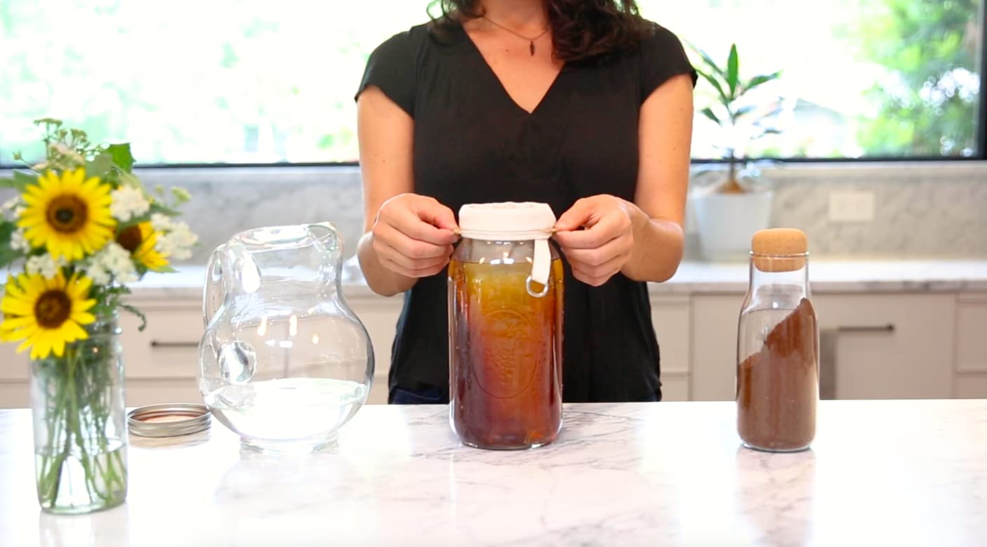 CoffeeSock Cold Brew Kit – 64 oz Half Gallon Mason Jar Cold Brew Coffee Maker with Reusable Organic Cotton Filter, GOTS Certified, Eco-Friendly Cold Brew Starter Set – Gift for Coffee Lovers