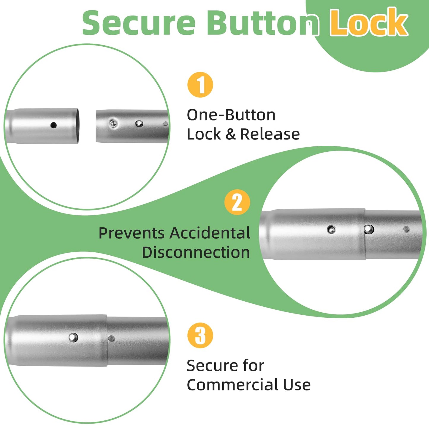 1.5" Vacuum Wand Replacement for ProTeam Backpack Vacuum - Vacuum Cleaner Attachment for Pro Team Parts # 101338 2-Piece, 2-Bend Aluminum Wand with Button Lock - 56-inch Long, 1 1/2-inch Diameter