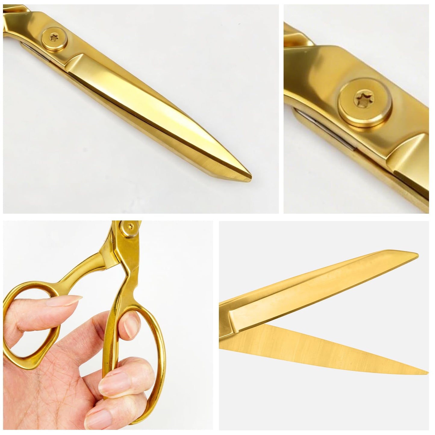 Grand Opening Ribbon-Cutting Ceremony Kit – Includes Gold Scissors, Flower Ball, Red Ribbon & White Gloves,Suitable for all ribbon-cutting and inauguration ceremonies (Mirror Polished Handle)