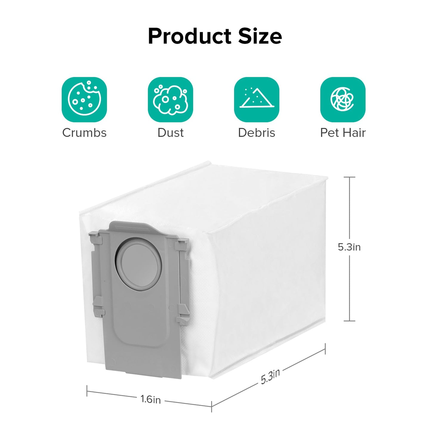 roborock 6 Packs Disposable Dust Bags for QrevoEdge2, QrevoSPro, QrevoCurv2Flow, QV35A, Saros10 & Saros20series, QrevoCurv, QrevoEdgeS5A, QrevoSlim, S8MaxUltra, QrevoMaxV, QRevo series Robot Vacuum
