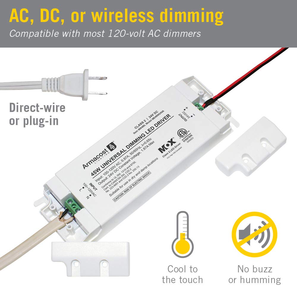 Armacost Lighting 45-Watt Universal Dimmable 24V DC LED Driver TRIAC 860450