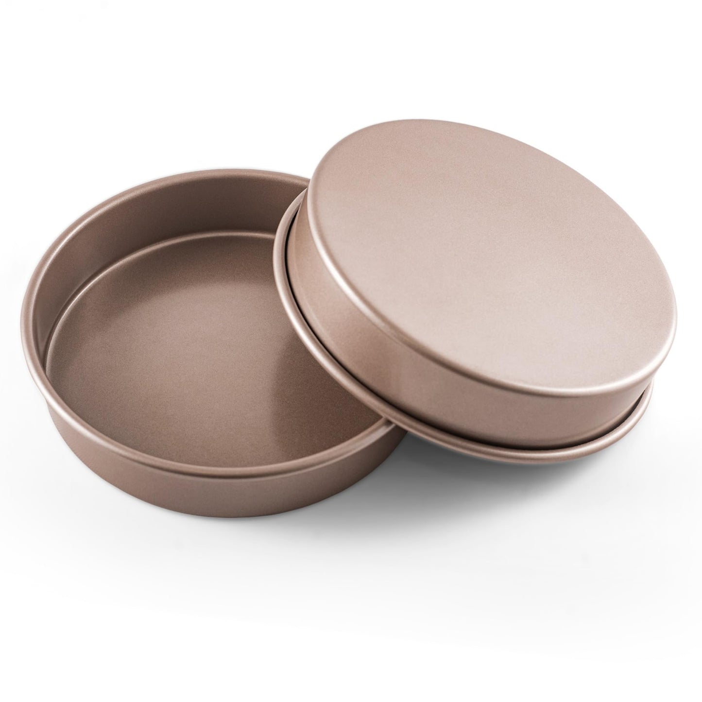 HAPPIELS Non Toxic Nonstick 9 inch Round Cake Pans Set of 2 | Quality Non Stick 9 inches Layer Circle Cake Pan 2 inches Deep | Best 9in Baking Pan PFOA, BPA free Nontoxic | 9inch 9inches Cake Pans Set