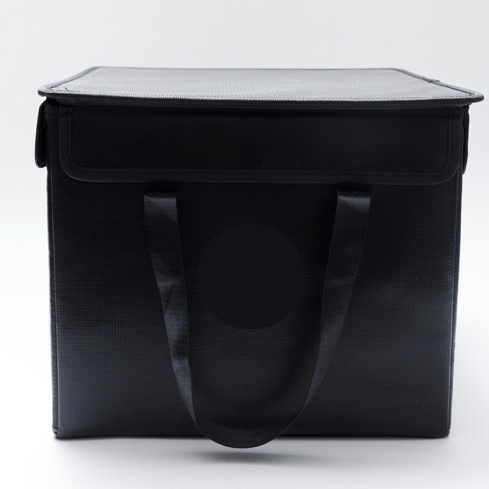 Nokbox Fire-Resistant & Water-Resistant Document Storage Box — 17"L × 13"W × 11"H, Collapsible with Lid & Handles, Fits Hanging File Folders | Box Only, No Organizational System Included
