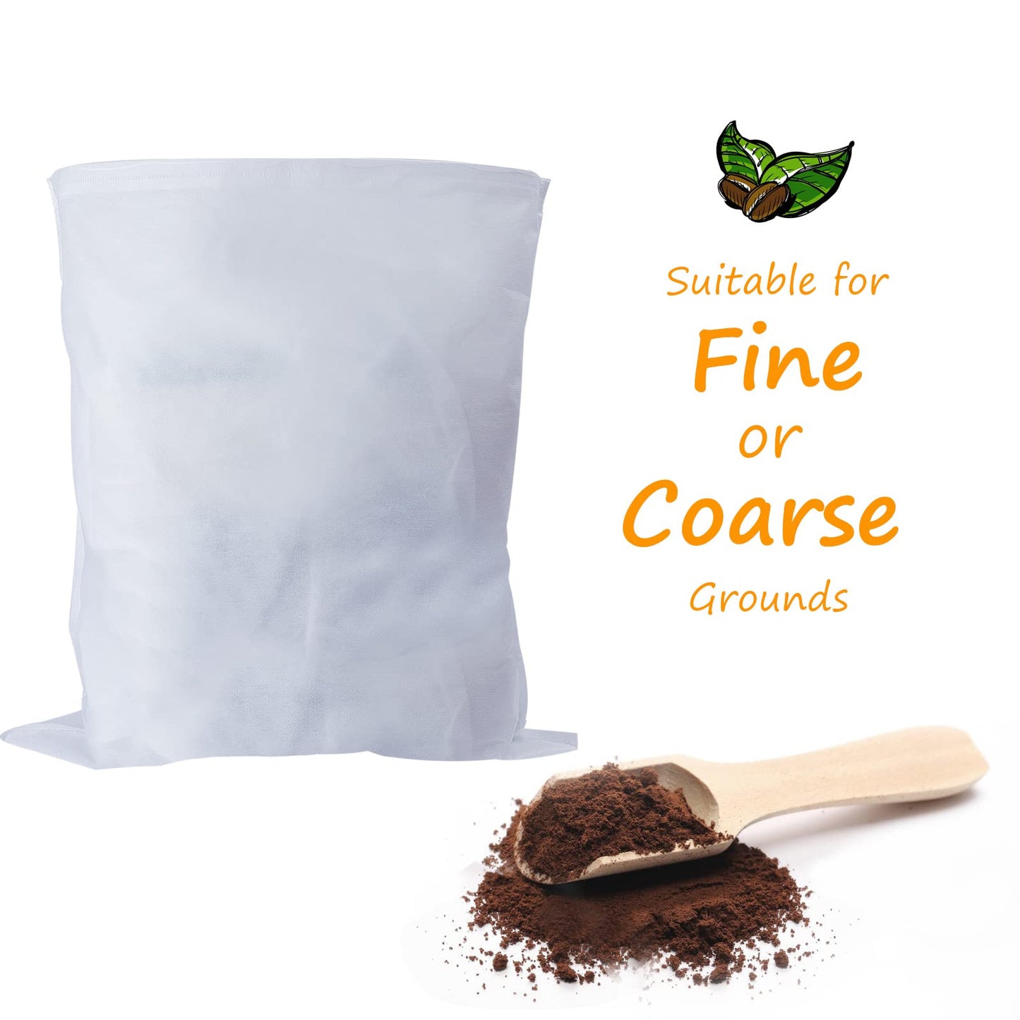 50 Pack Cold Brew Coffee Filters, 20" X 20" Commercial Cold Brew Filters, Filter Bag for Brew Up To 5 LBS Coffee, Fits 5 Gallon Buckets