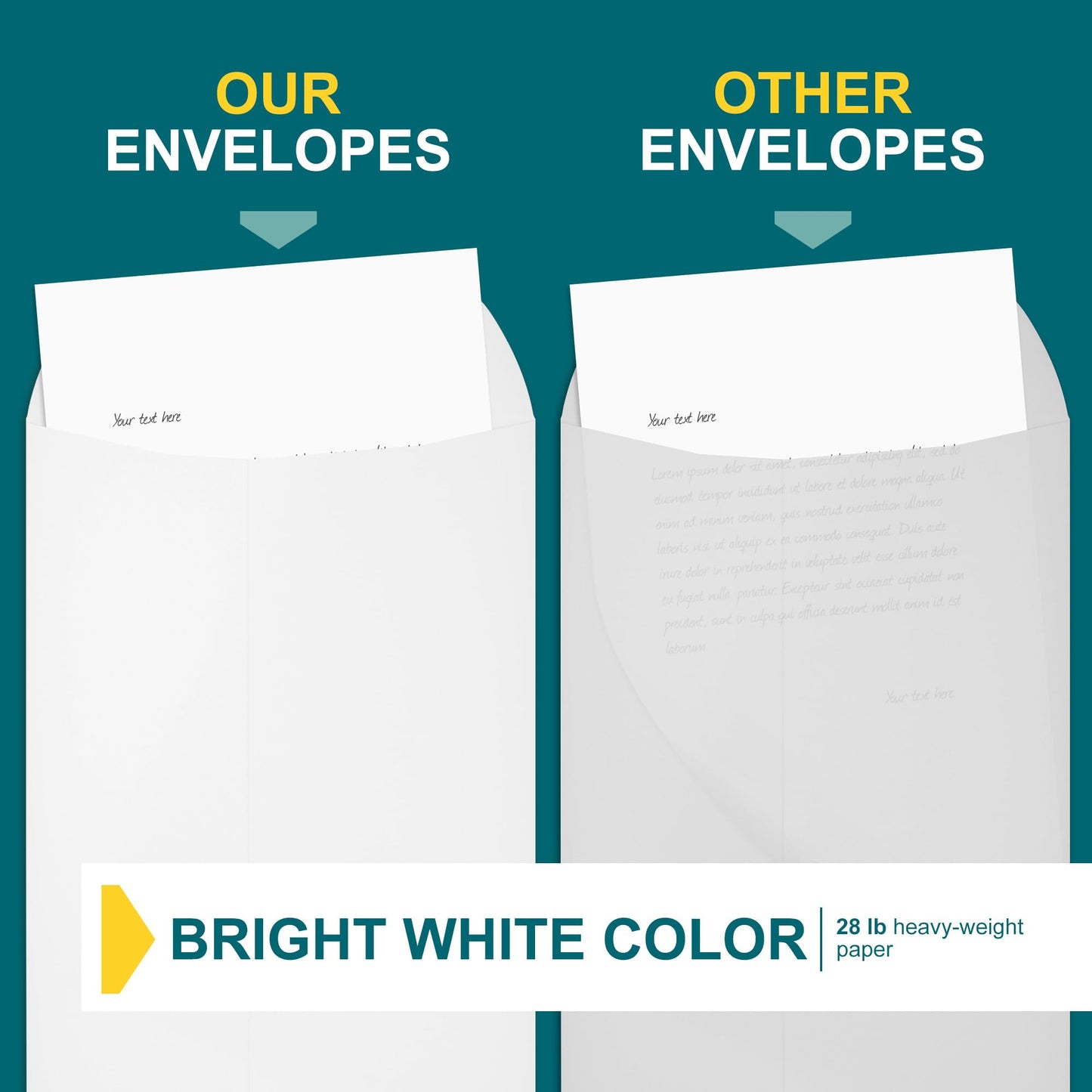 6x9 Catalog Envelopes - 500 Pack - Open End Mailing Envelopes Bulk for Catalogs, Presentations, Newsletters - Plain Envelopes 6x9 with Gummed Seal - Bright White 28lb Heavyweight Paper