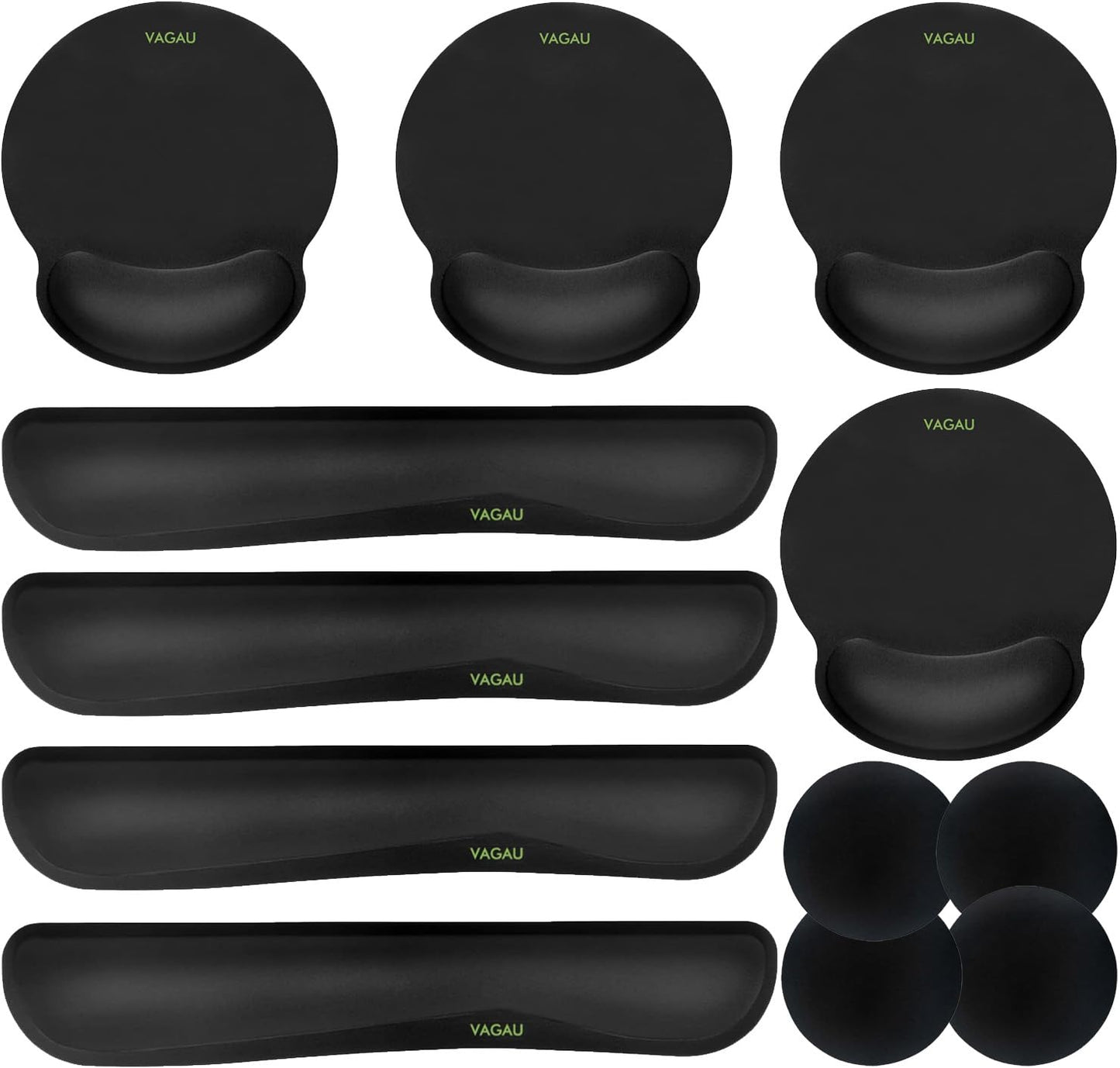Ergonomic Mouse Pad with Wrist Rest Premium Memory Foam Keyboard and Mouse Wrist Rest Pads Set- for Comfortable Typing &Wrist Pain Relief (Pack of 4)