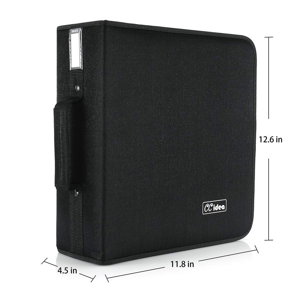 CCidea CD Case DVD Case Storage Holder-264 Capacity,Media Binder, CD Wallet, Disc Booklet, L11.4 x W 6.4 x H3.5 INCH (Black)