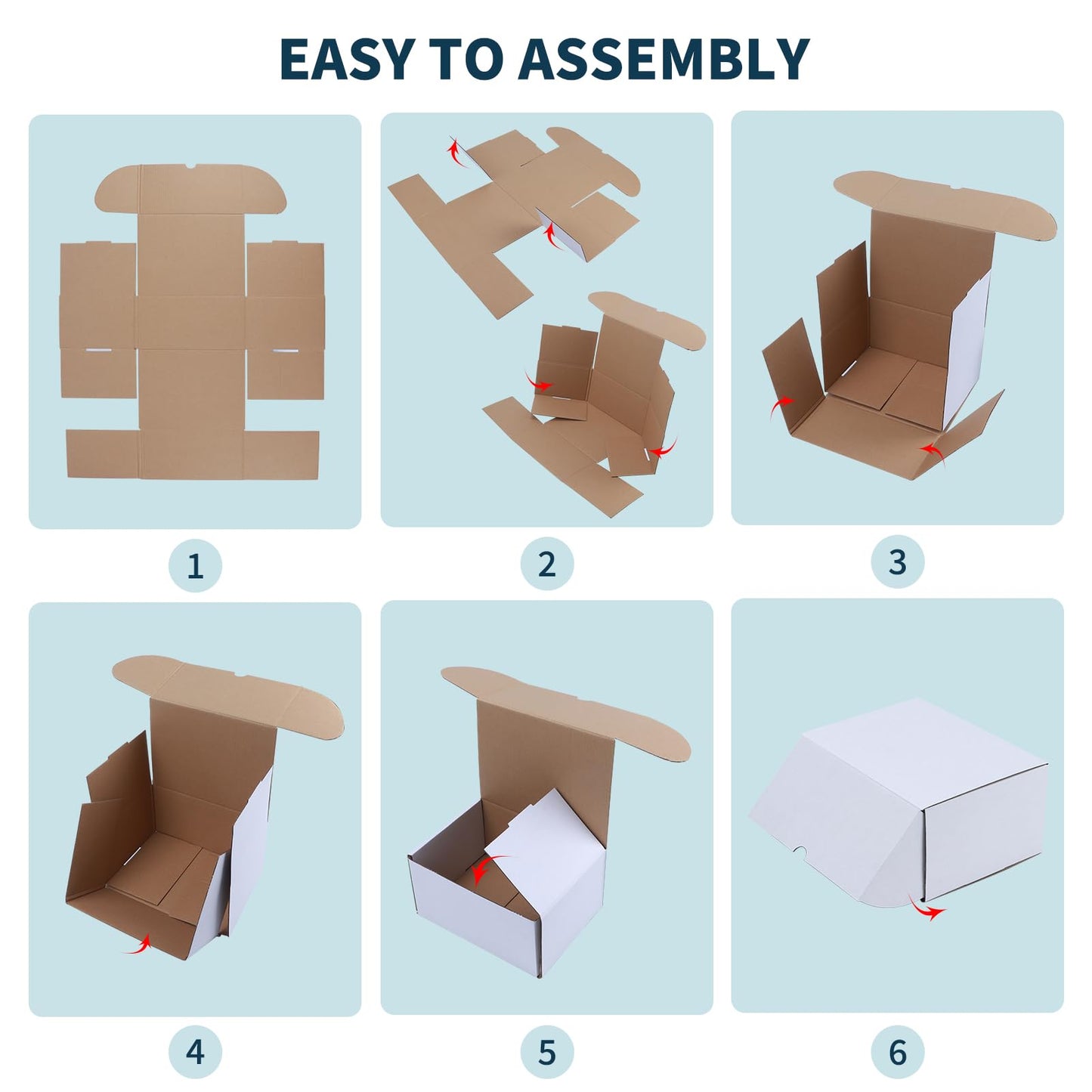 WIFTREY 50 Pack 7x5x4 Shipping Boxes for Small Business Packing, White Corrugated Cardboard Mailer Boxes for Shipping Mailing