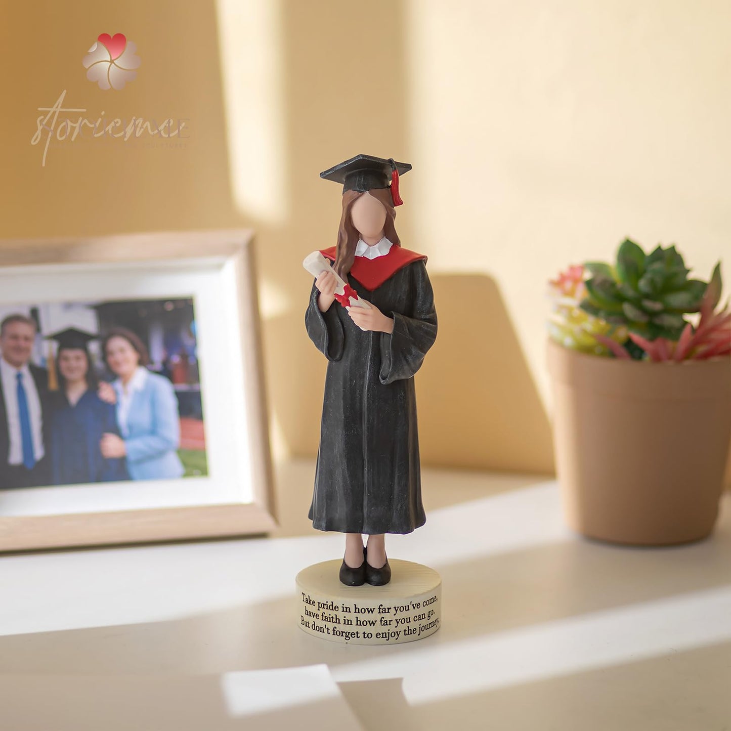 Storieme Graduation Gifts for Her 2026: College Graduate Gift for Women Girls Granddaughter Daughter - Handmade Congrats Grad Figurine Decorations