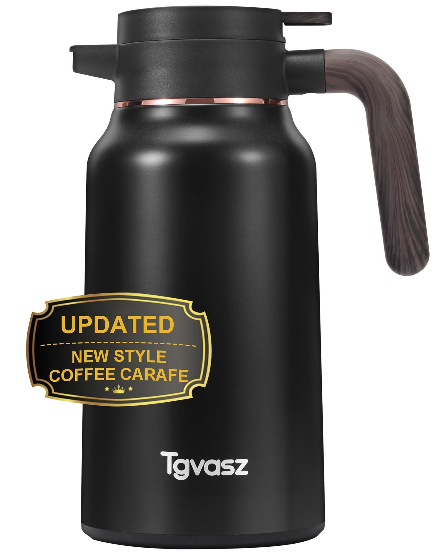 Thermal Coffee Carafe 70 oz - 12 Hour Hot Stainless Steel Thermal Carafes for Hot Liquids-Insulated Coffee Carafes For Keeping Hot/Cold Coffee, Tea, Water,Milk, Creamer Dispenser for Coffee Bar(Black)