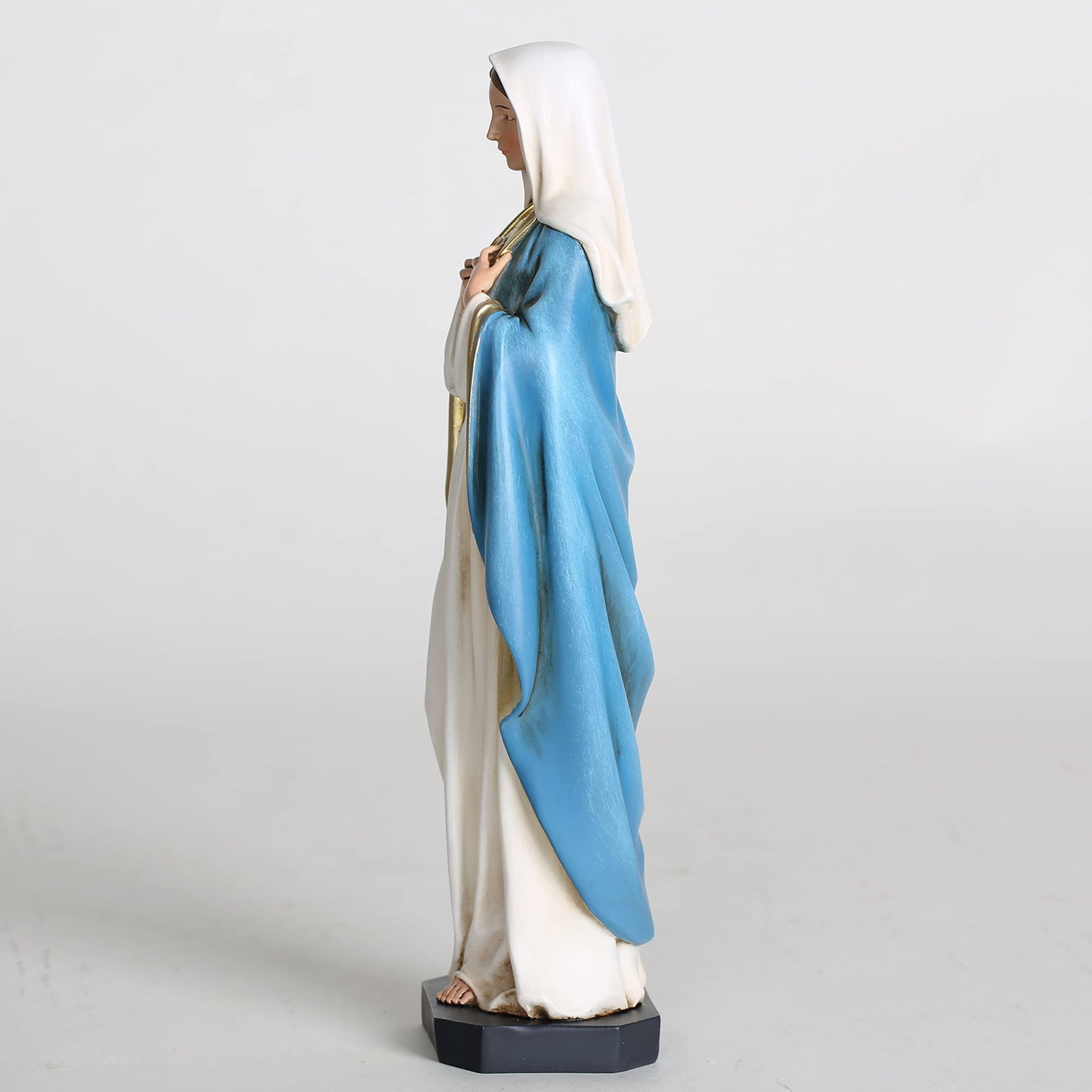 BC Catholic Immaculate Heart of Mary Statue, 10" H Blessed Holy Mother Virgin Mary Figure for Altar, Devout Home Decor, Religious Gifts to Mom, Hand Painted Renaissance Sculpture by Buildclassic