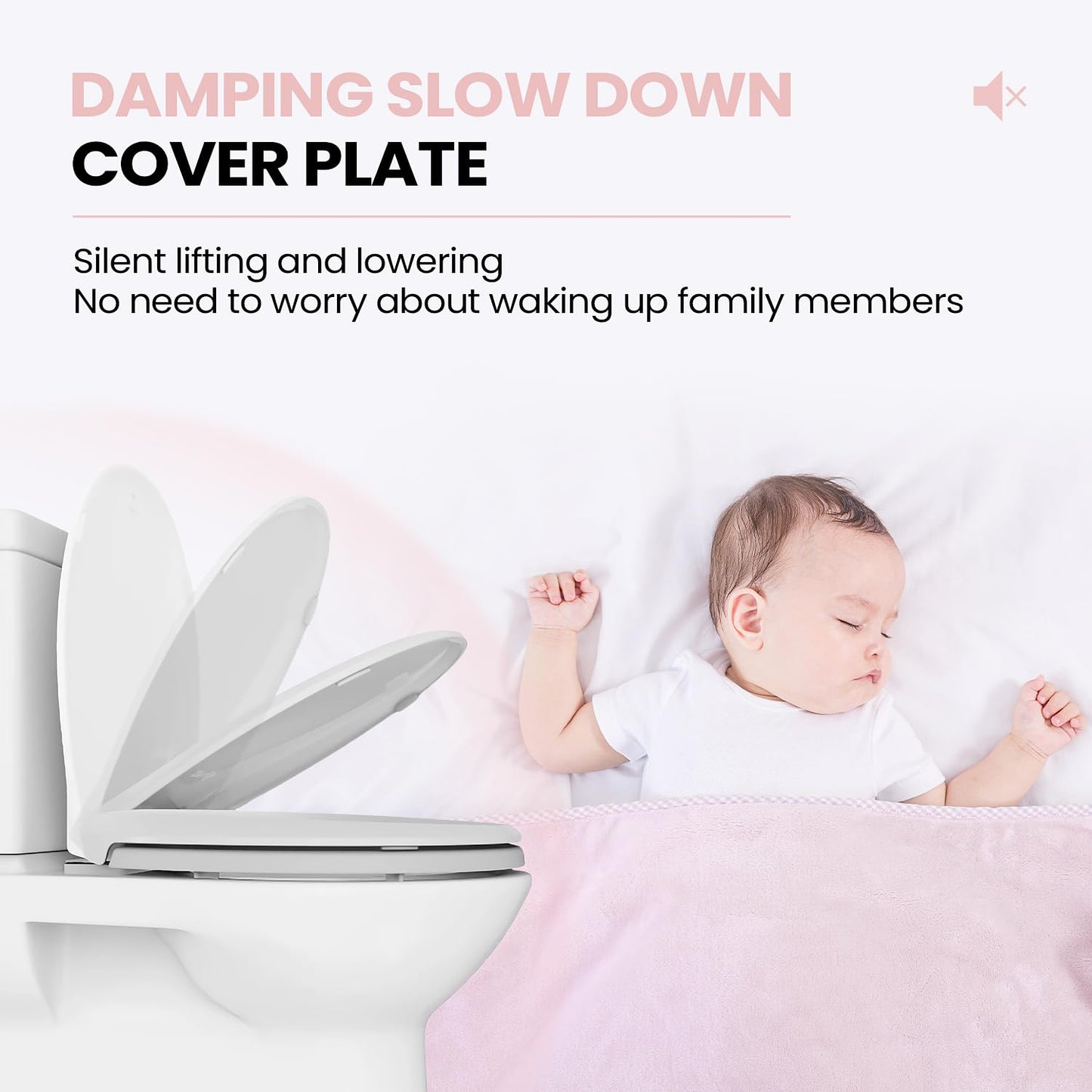 SS114 Elongated Toilet Seat Compatible with TOTO SS113/SS154/SS224/SS204, Soft Close Elongated Toilet Seat, Traditional Toilet Seat Replacement with Toilet Bolts and Nut - Cotton White