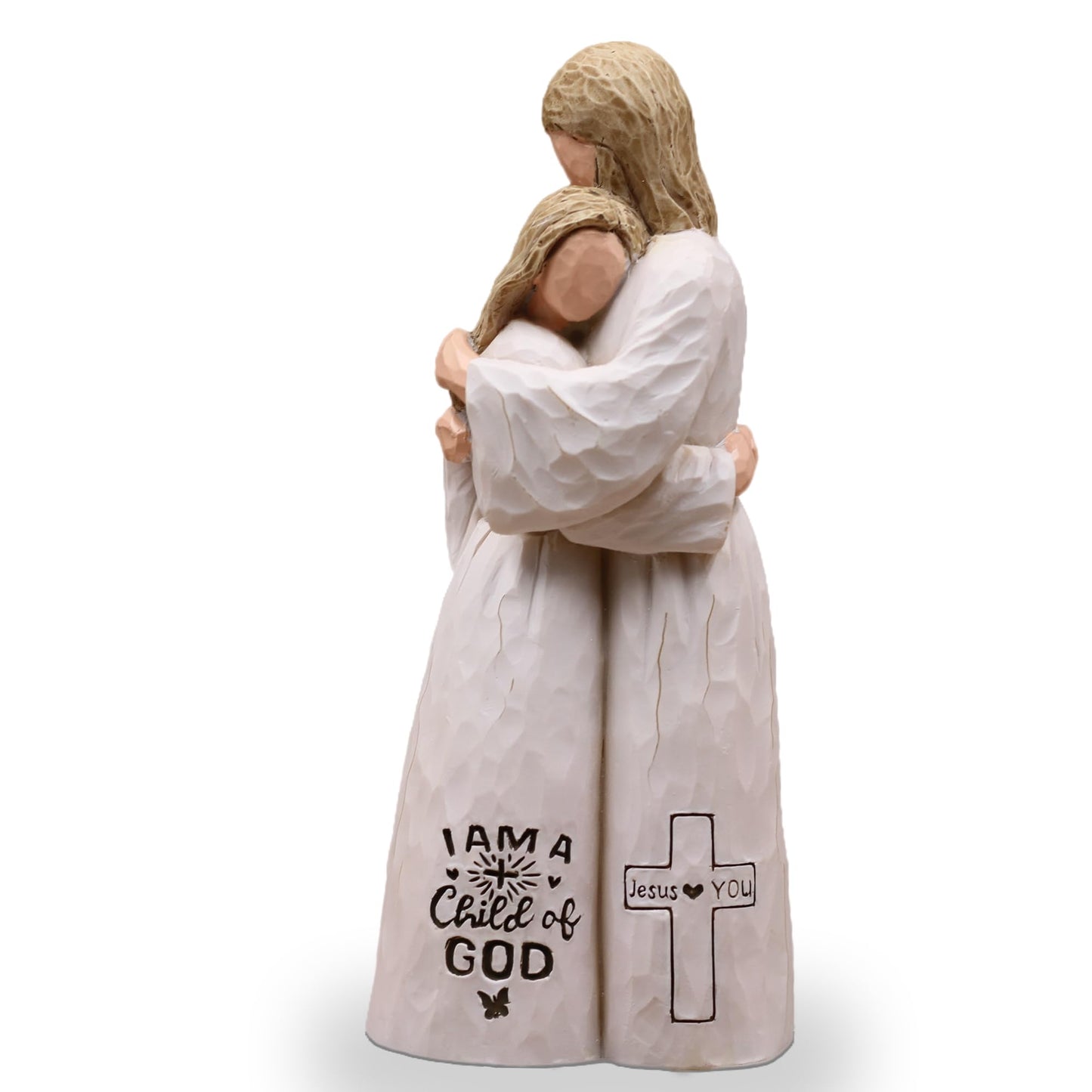 Sayouart Jesus Embracing Woman-Christian Gifts for Women, Religious Gifts for Women, Baptism Gift for Girl, Sculpted Hand-Painted Figurine
