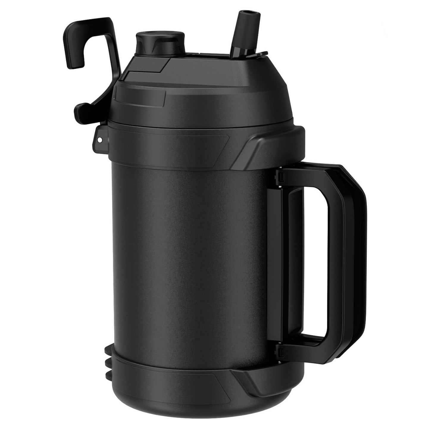 Zukro 1 Gallon Water Jug, One Gallon Large Triple Wall Insulated Water Bottle With Straw and Spout, Keep Cold 48 Hours, No Sweat 128 oz Stainless Steel Sport Jug For Gym, Camping, Outdoors, Black