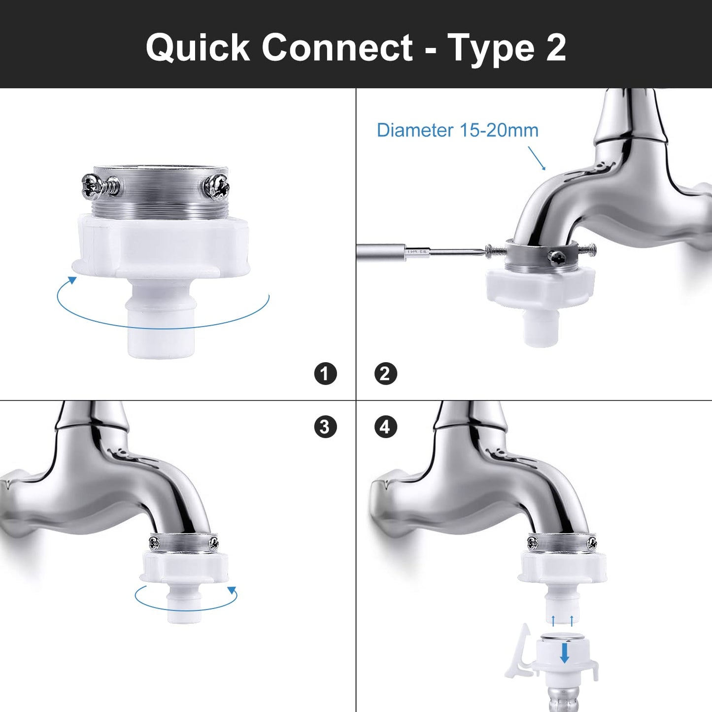 Washing Machine Hoses, Portable Water Inlet Connection and Supply Line, (90 Degree Elbow) quick connect