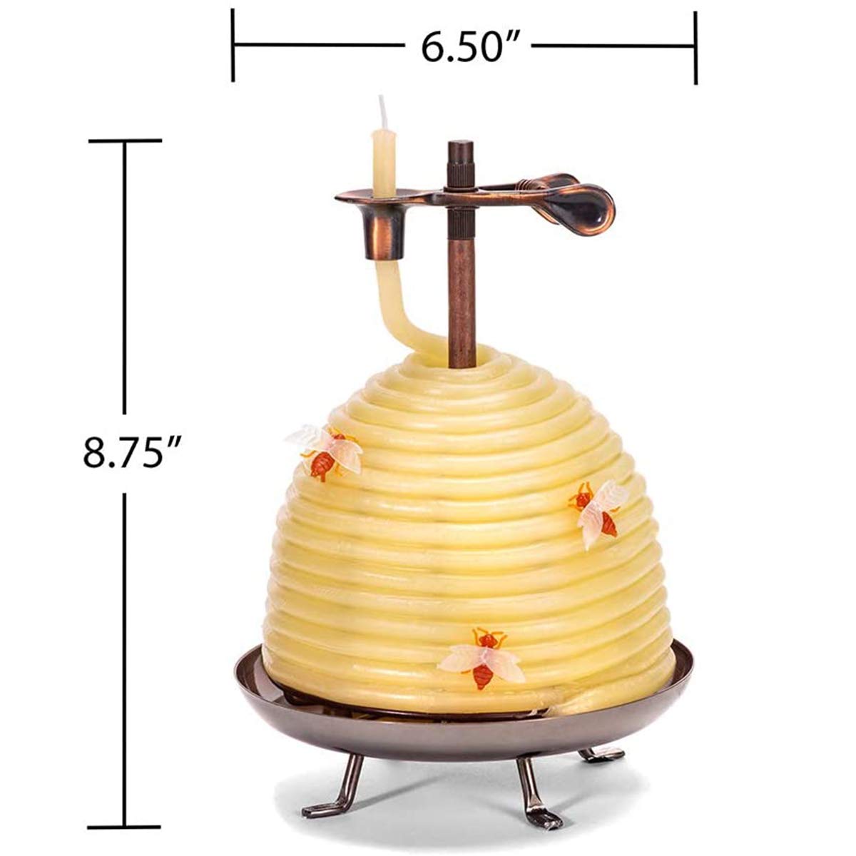 Candle by the Hour 70-Hour Beehive Candle, Eco-friendly Natural Beeswax with Cotton Wick
