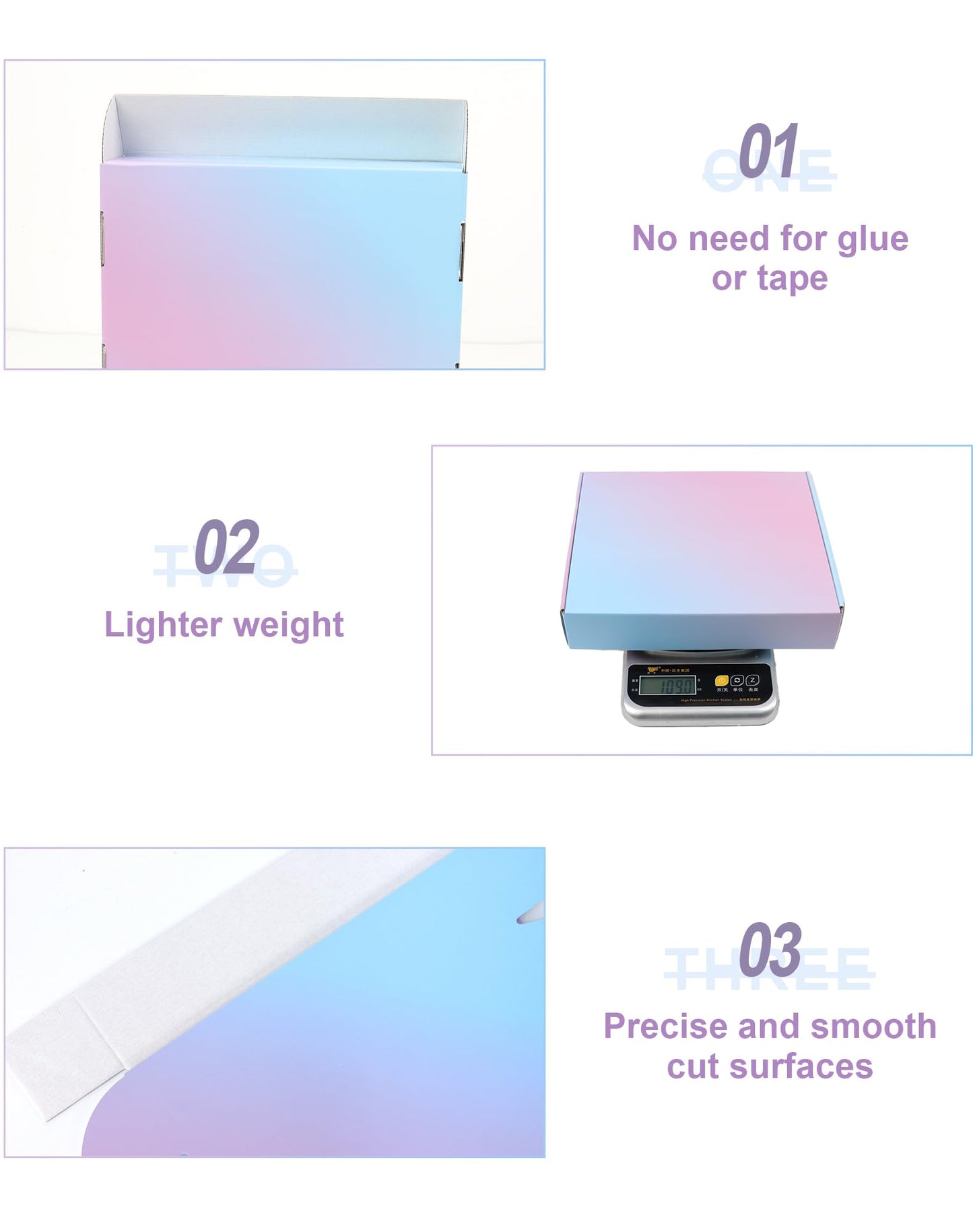 Shipping Boxes 10x8x2" Cardboard Boxes: 30-Pack Purple Gradient Mailer Box - Boxes for Packaging Small Business
