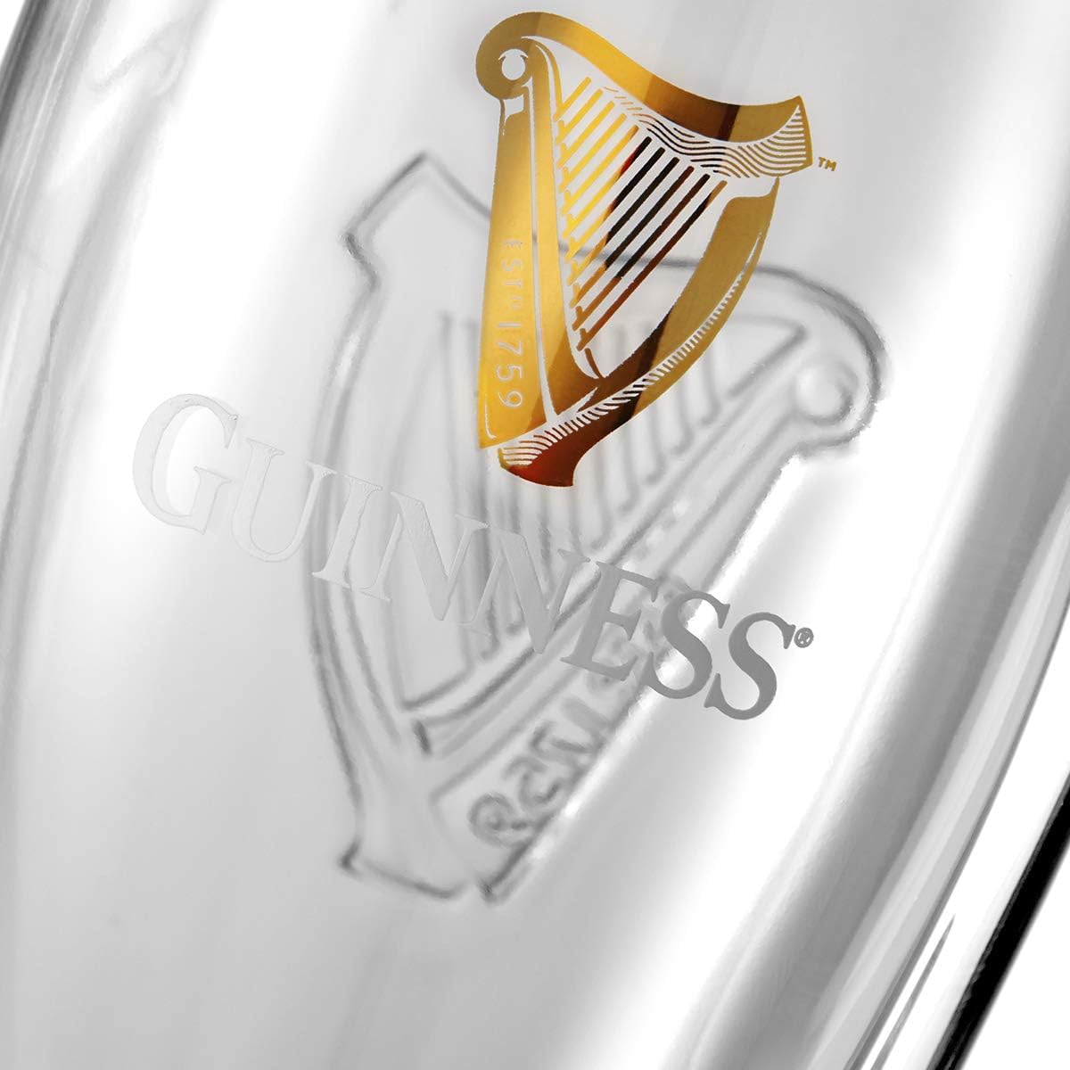 Guinness Gravity Pint Glasses 2 Pack Gift Set | 20oz Official Beer Glasses | Green Ireland Packaging | Embossed Harp Design | Ideal Gift for Beer Lovers & Home Bar