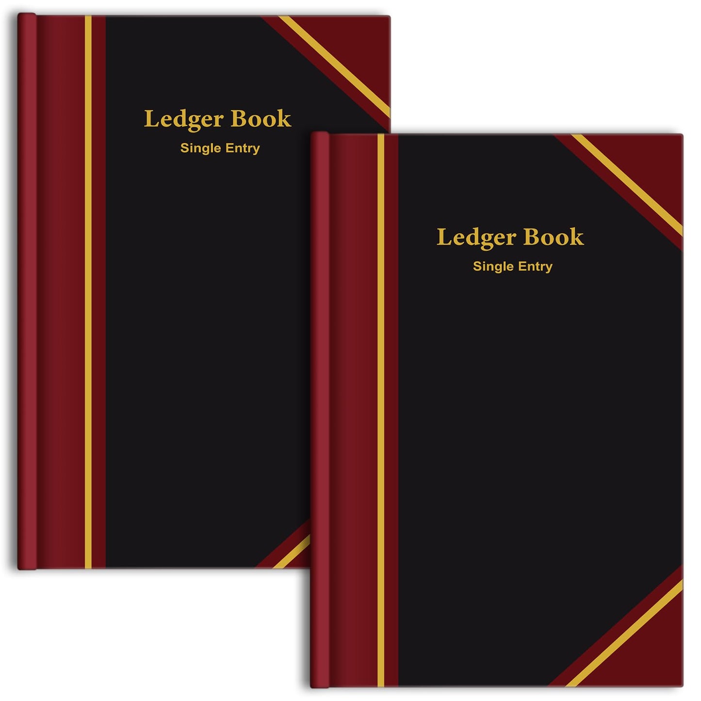 Jetec 2 Pcs Black Ledger Books for Bookkeeping 11.4 x 7.5 Inches Accounting Book Accounting Notebook for Tracking Money, Expenses