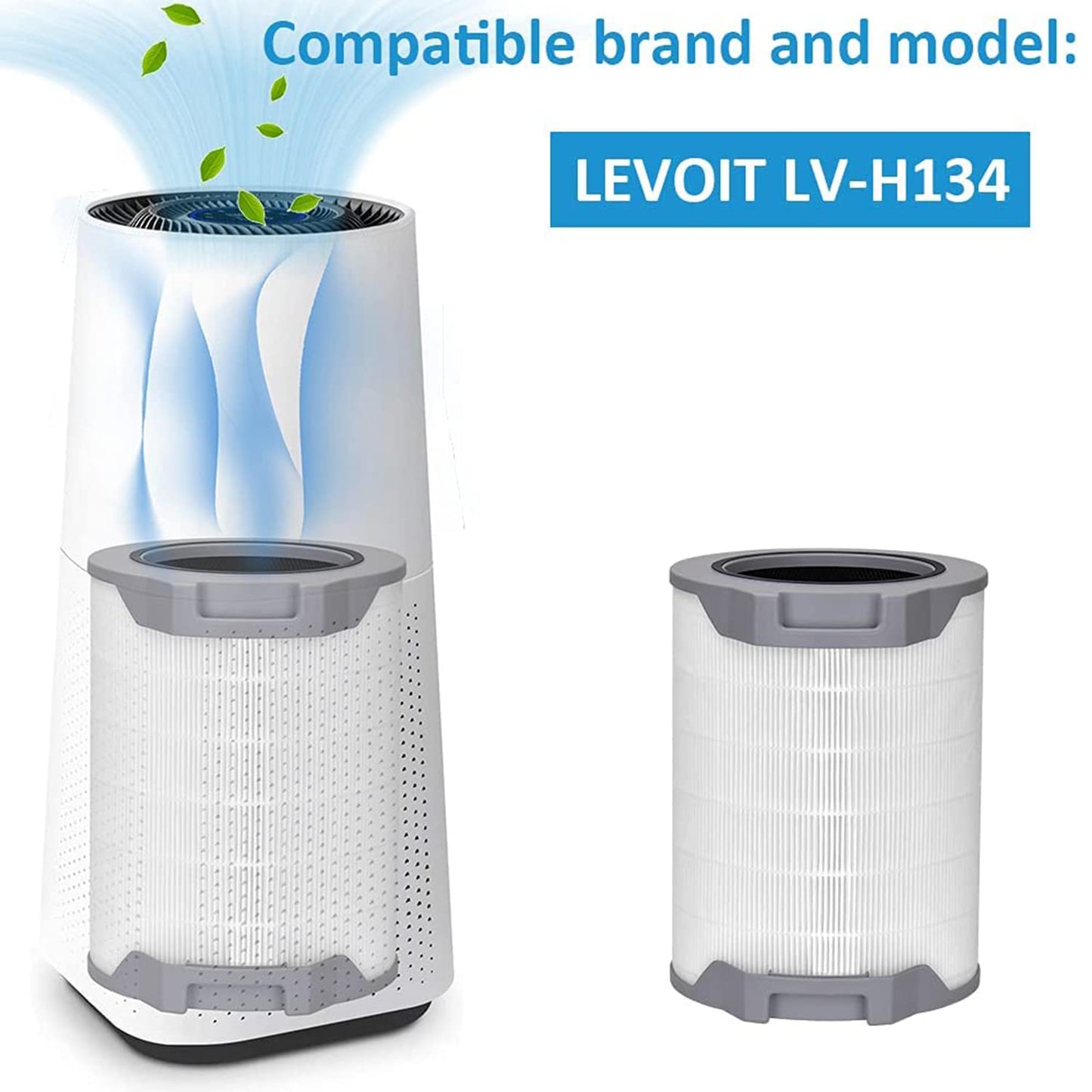 Kaulolado Lv-h134 replacement filter, Filter Activated Carbon Filter, Compatible with LEVOIT H134-RF, 3-in-1 True Filters LV-H134-RF, 1 Pack