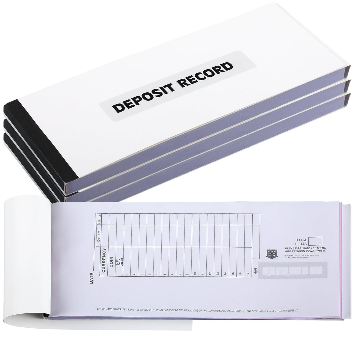 Gilprop 3 Pack 2-Part Booked Deposit Tickets 8 7/8" x 3 3/8" Carbonless White/Yellow 150 Deposit Slips Per Book Icr Scannable Design for Accurate Bank Processing