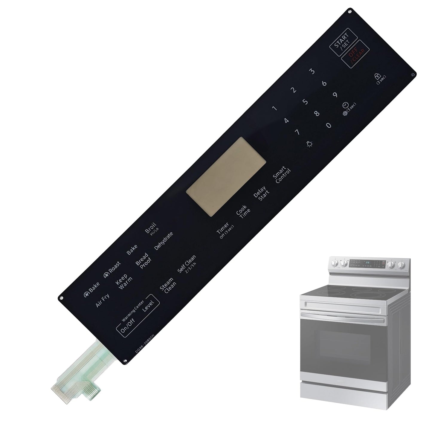 Upgraded DG96-00850H Range Membrane Switch Touchpad Control Panel Compatible with Samsung Gas Ranges Ovens NE63A6511SS/AA-00,NE63A6511SS/AC,NE63A6511SG/AA-00,NE63A6511SS/AA