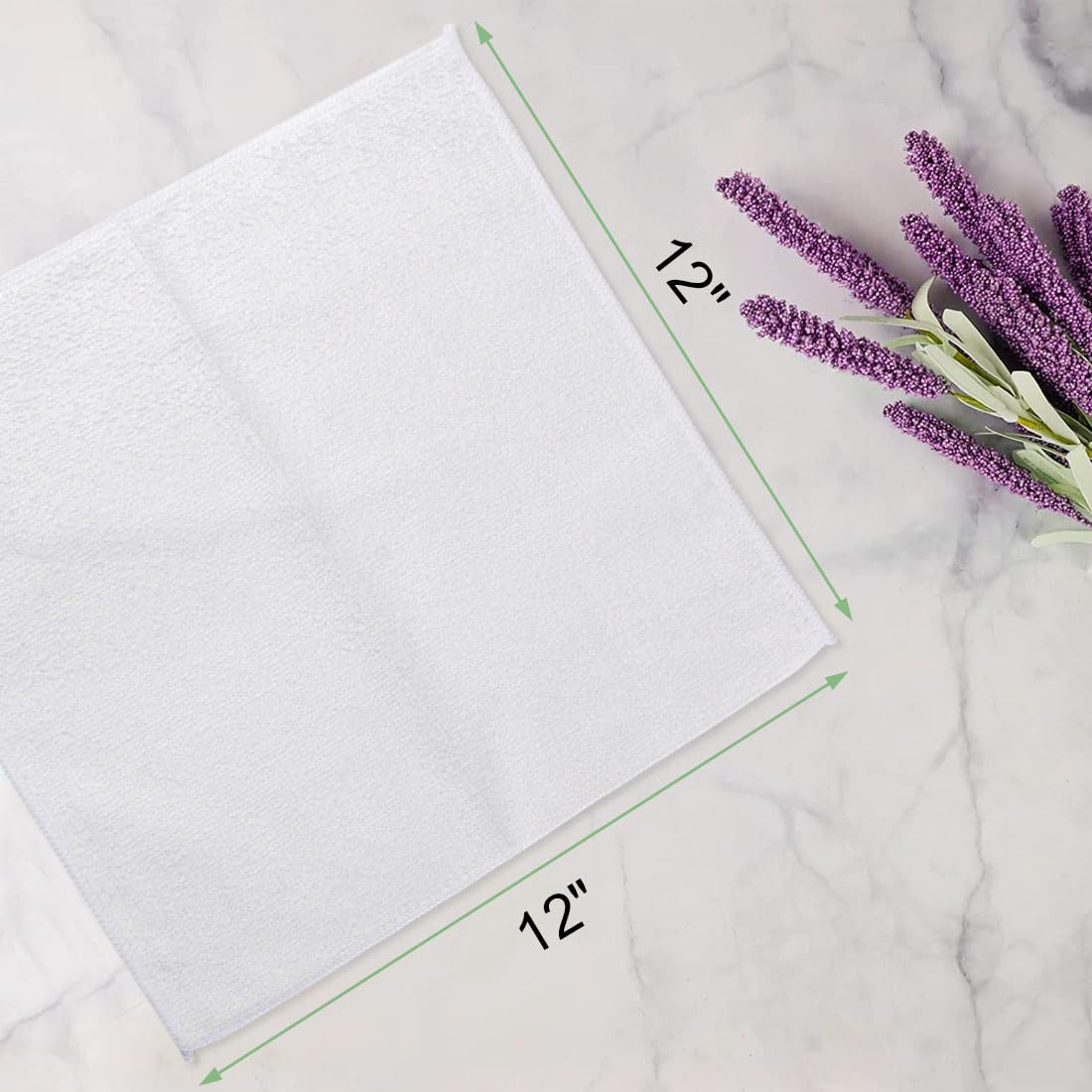 UNIMADE Washcloths Bulk - 200 Pack - Face Towels (12" x 12"), Highly Soft Wash Cloths and Hand Towels, Fast Drying Multi-Purpose Microfiber Cleansing Cloths for Bathroom, Hotel, Spa, and Salon - White