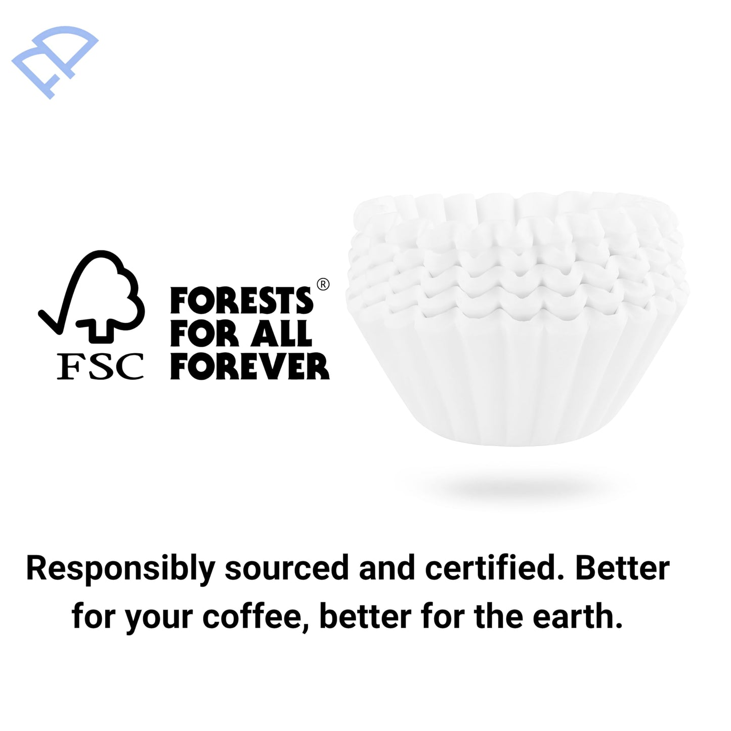 FLTR PUR 13" x 5" Commercial Coffee Filters - 500 COUNT- FETCO 002 Style - Compatible with Single & Double Pot Brewers - FSC Certified Pure Paper